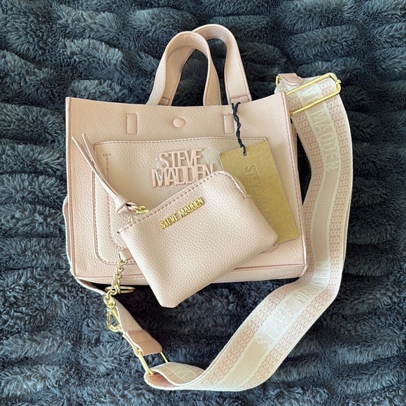 Steve Madden Handbags - NWT Steve Madden Pink Crossbody and Coin Pouch Set